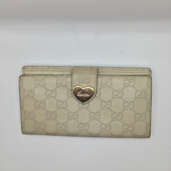 Gucci vintage authentic heart continental wallet Guccissima White - Picture 4 of 14